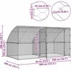 Šunų narvas 2 vnt. Sidabro 4 x 2 x 2 m Galvanizuotas plienas