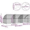 Šunų narvas 3 vnt. Sidabro 6 x 2 x 2 m Galvanizuotas plienas
