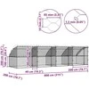 Šunų narvas 4 vnt. Sidabro 8 x 2 x 2 m Galvanizuotas plienas