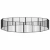 Šunų vartai 10 pcs Juodas 100 x 60 cm Cinkuota plienas