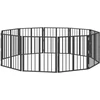 Šunų vartai 10 pcs Juodas 60 x 60 cm Cinkuota plienas