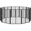 Šunų vartai 10 pcs Juodas 60 x 80 cm Cinkuota plienas