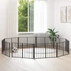 Šunų vartai 10 vnt. Juoda 100 x 60 cm Galvanizuotas plienas