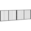 Šunų vartai 2 pcs Juodas 100 x 60 cm Cinkuota plienas