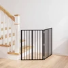 Šunų vartai 2 pcs Juodas 60 x 80 cm Cinkuota plienas