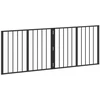 Šunų vartai 2 pcs Juodas 80 x 60 cm Cinkuota plienas