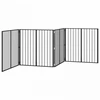 Šunų vartai 4 pcs Juodas 100 x 100 cm Cinkuota plienas