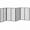 Šunų vartai 4 pcs Juodas 80 x 100 cm Cinkuota plienas