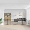 Šunų vartai 6 pcs Juodas 100 x 100 cm Cinkuota plienas