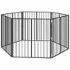 Šunų vartai 6 pcs Juodas 100 x 100 cm Cinkuota plienas