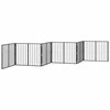 Šunų vartai 6 pcs Juodas 100 x 80 cm Cinkuota plienas