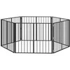Šunų vartai 6 pcs Juodas 100 x 80 cm Cinkuota plienas