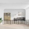 Šunų vartai 6 pcs Juodas 100 x 80 cm Cinkuota plienas