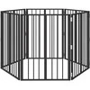 Šunų vartai 6 pcs Juodas 60 x 80 cm Cinkuota plienas