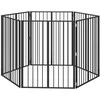 Šunų vartai 6 pcs Juodas 80 x 100 cm Cinkuota plienas