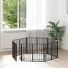 Šunų vartai 6 pcs Juodas 80 x 60 cm Cinkuota plienas