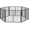 Šunų vartai 6 pcs Juodas 80 x 60 cm Cinkuota plienas