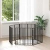Šunų vartai 6 pcs Juodas 80 x 80 cm Cinkuota plienas