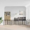Šunų vartai 6 pcs Juodas 80 x 80 cm Cinkuota plienas