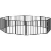 Šunų vartai 8 pcs Juodas 100 x 60 cm Cinkuota plienas