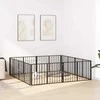 Šunų vartai 8 pcs Juodas 100 x 60 cm Cinkuota plienas