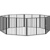 Šunų vartai 8 pcs Juodas 100 x 80 cm Cinkuota plienas
