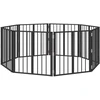 Šunų vartai 8 pcs Juodas 60 x 60 cm Cinkuota plienas