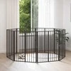 Šunų vartai 8 pcs Juodas 80 x 100 cm Cinkuota plienas
