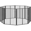 Šunų vartai 8 pcs Juodas 80 x 100 cm Cinkuota plienas