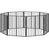 Šunų vartai 8 pcs Juodas 80 x 80 cm Cinkuota plienas