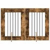 Šunų vartai su stovais 2 pcs Dūminio ąžuolo 60 x 80 cm