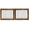 Šunų vartai su stovais 2 pcs Dūminio ąžuolo 100 x 80 cm