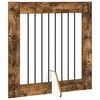 Šunų vartai su stovais 2 pcs Dūminio ąžuolo 80 x 80 cm