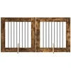 Šunų vartai su stovais 2 pcs Dūminio ąžuolo 80 x 80 cm