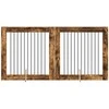 Šunų vartai su stovais 2 pcs Dūminio ąžuolo 100 x 100 cm