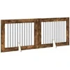 Šunų vartai su stovais 2 pcs Dūminio ąžuolo 100 x 80 cm