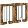Šunų vartai su stovais 2 pcs Dūminio ąžuolo 60 x 80 cm