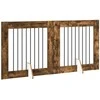 Šunų vartai su stovais 2 pcs Dūminio ąžuolo 80 x 80 cm