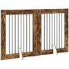 Šunų vartai su stovais 2 pcs Dūminio ąžuolo 80 x 100 cm