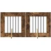 Šunų vartai su stovais 2 pcs Dūminio ąžuolo 60 x 60 cm