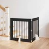 Šunų vartai su stovais 2 pcs Juodojo ąžuolo 80 x 80 cm