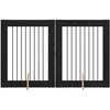 Šunų vartai su stovais 2 pcs Juodojo ąžuolo 80 x 100 cm