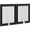 Šunų vartai su stovais 2 pcs Juodojo ąžuolo 80 x 100 cm