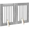 Šunų vartai su stovais 2 pcs Pilka sonoma ąžuolo 60 x 80 cm