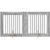 Šunų vartai su stovais 2 pcs Pilka sonoma ąžuolo 80 x 80 cm