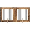 Šunų vartai su stovais 2 pcs Sendintos medienos 80 x 80 cm