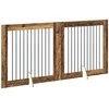 Šunų vartai su stovais 2 pcs Sendintos medienos 100 x 100 cm