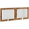 Šunų vartai su stovais 2 pcs Sendintos medienos 100 x 80 cm