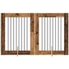 Šunų vartai su stovais 2 pcs Sendintos medienos 80 x 100 cm