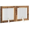Šunų vartai su stovais 2 pcs Sendintos medienos 80 x 80 cm